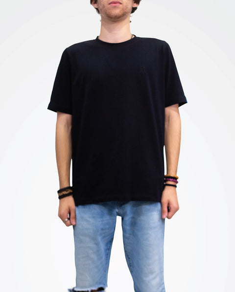 Mens Black Designer Dress Tee