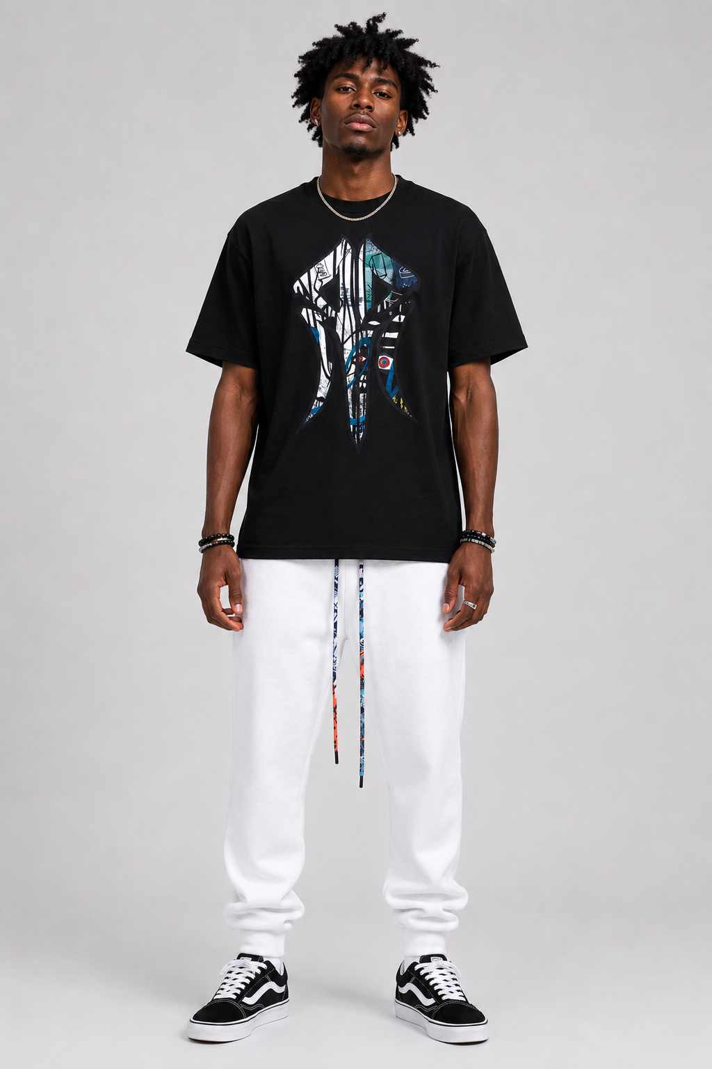 The London - Men White Graffiti Joggers