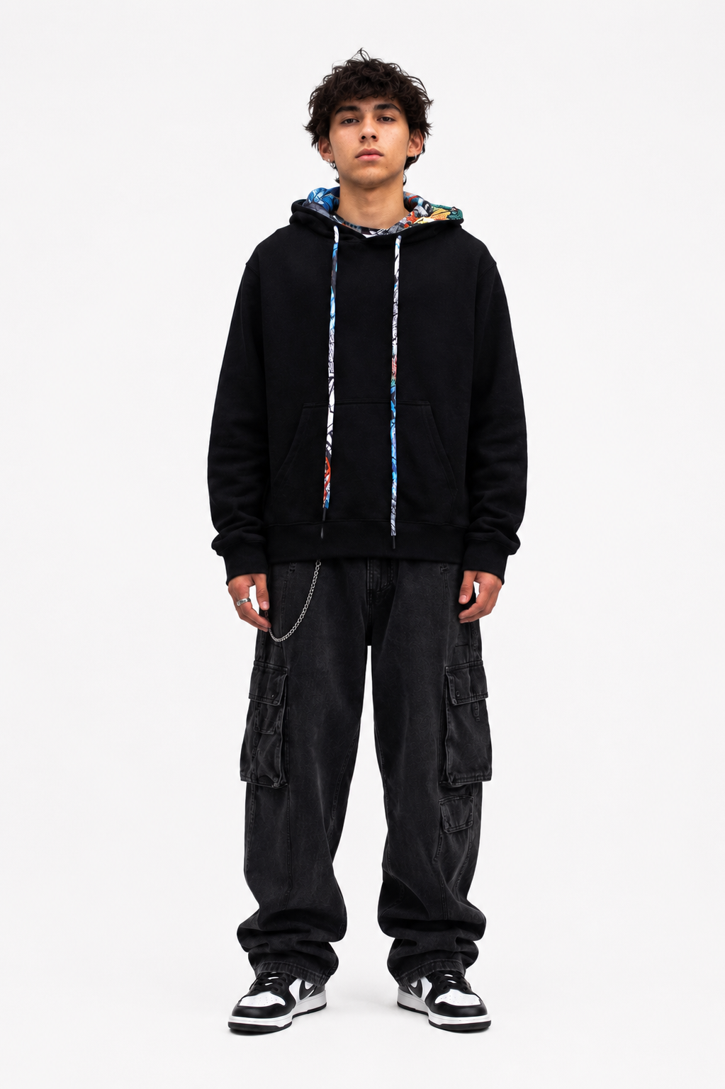 The London - Men Black Graffiti Hoodie