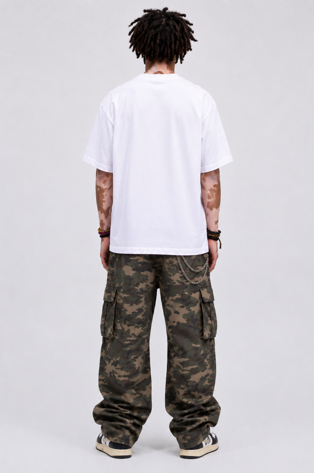 The Berlin: Oversized Designer Streetwear Tee with Road Rash Graffiti Logo White
